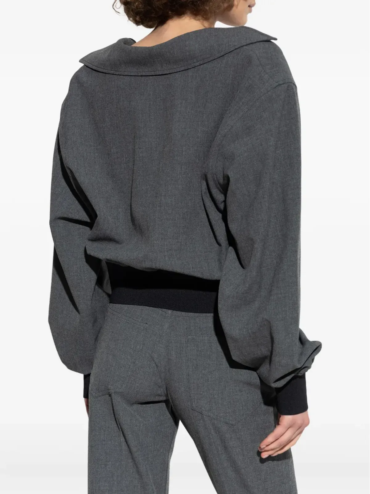 The Attico banded-cuff collared top - Grey - 画像4