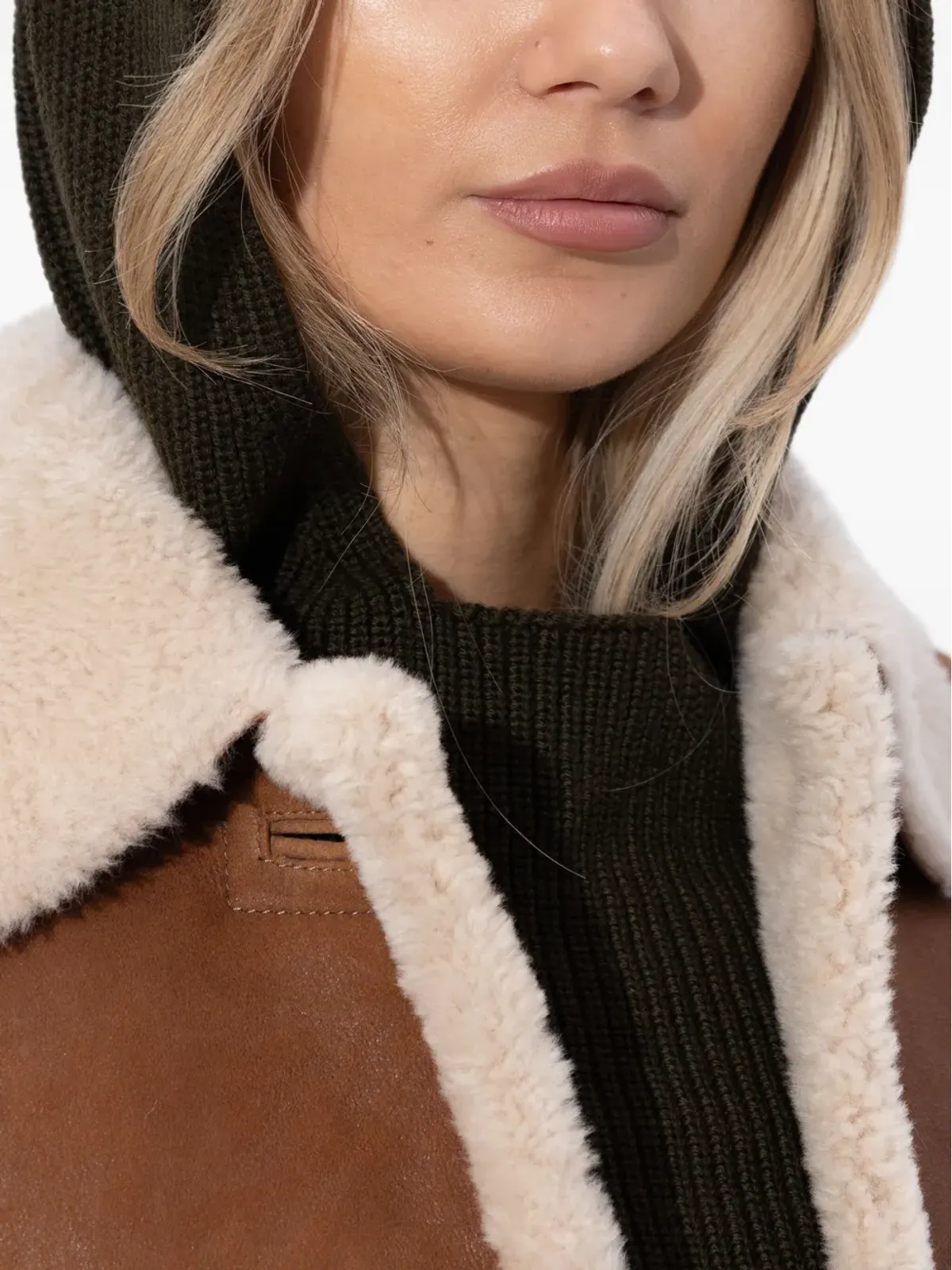 ISABEL MARANT フード付きリブ編みメリノウールマフラー - 画像5