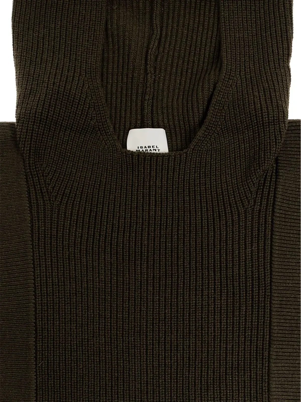 ISABEL MARANT フード付きリブ編みメリノウールマフラー - 画像4