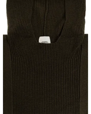 ISABEL MARANT フード付きリブ編みメリノウールマフラー - サムネイル4