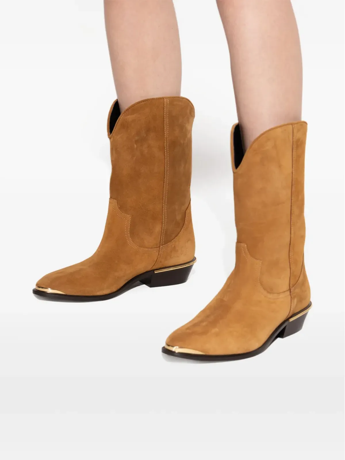 ISABEL MARANT メタリックトゥ・スリップオン カウボーイブーツ - 画像5