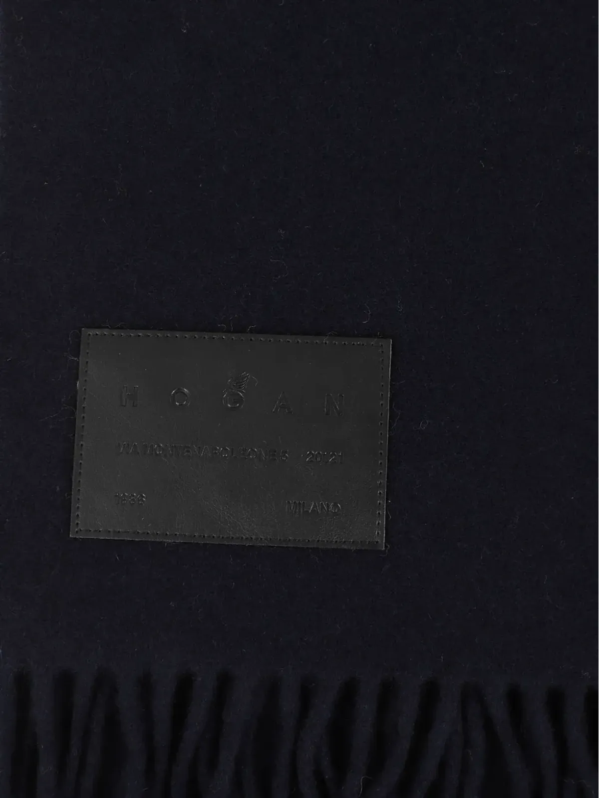 Hogan フリンジ付きロゴパッチスカーフ - 画像2