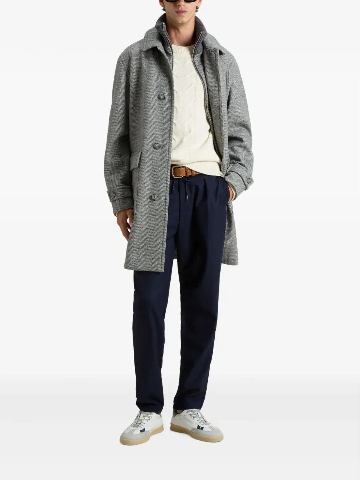 Woolrich ヘリンボーン ポケット付き シングルブレスト コート - 画像2