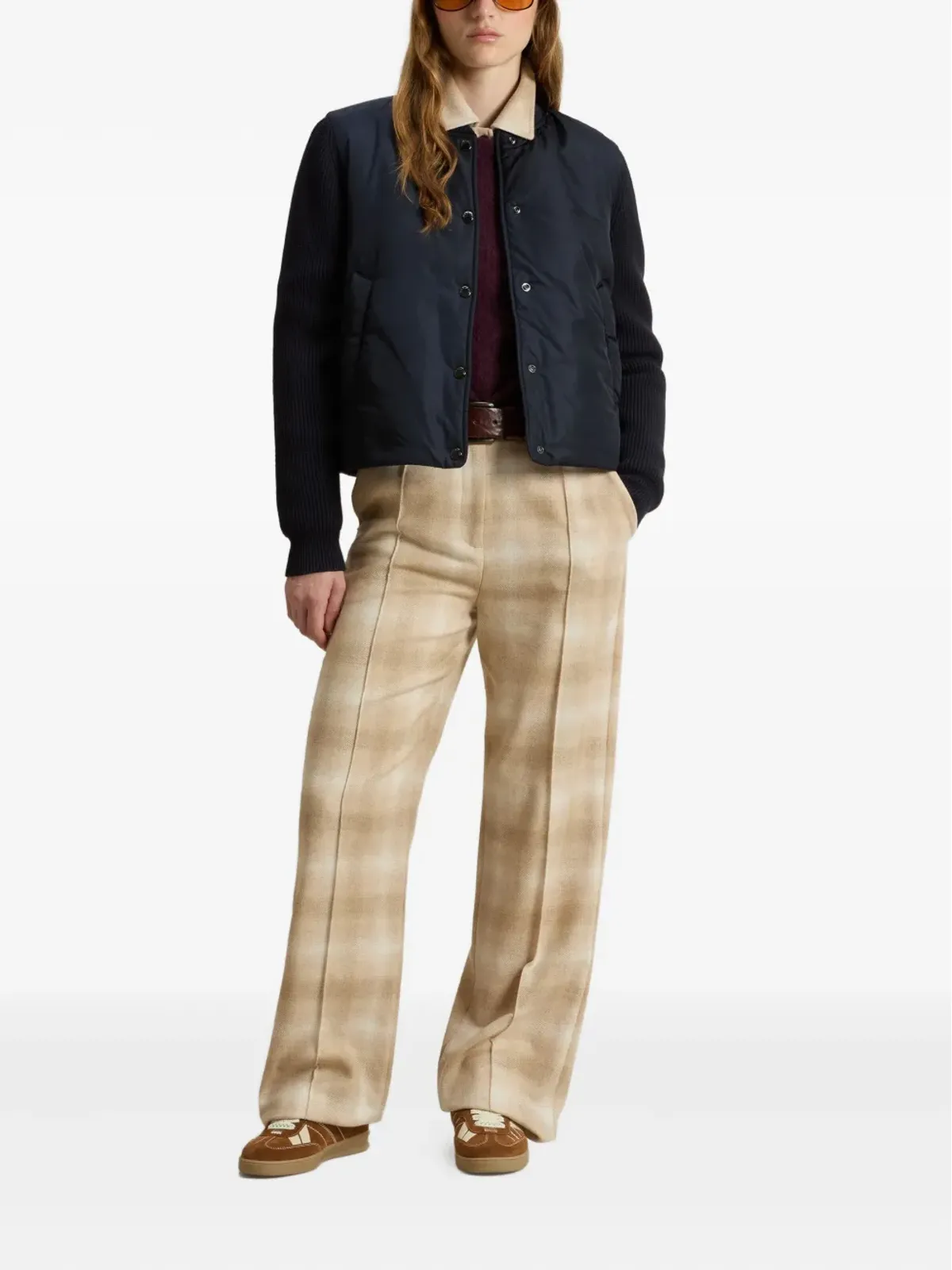 Woolrich ウールリッチ キルテッドニットスリーブ ボンバージャケット - ブルー - 画像2