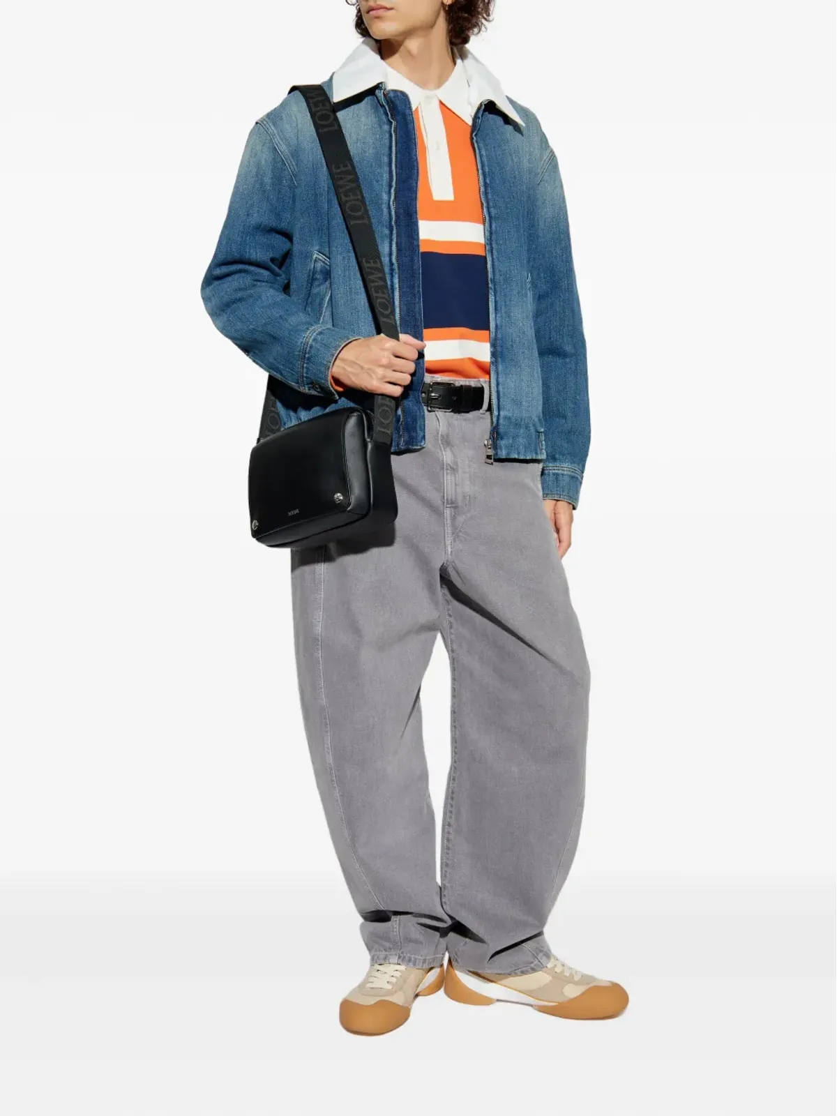 LOEWE ストライプ長袖ポロシャツ - 画像2