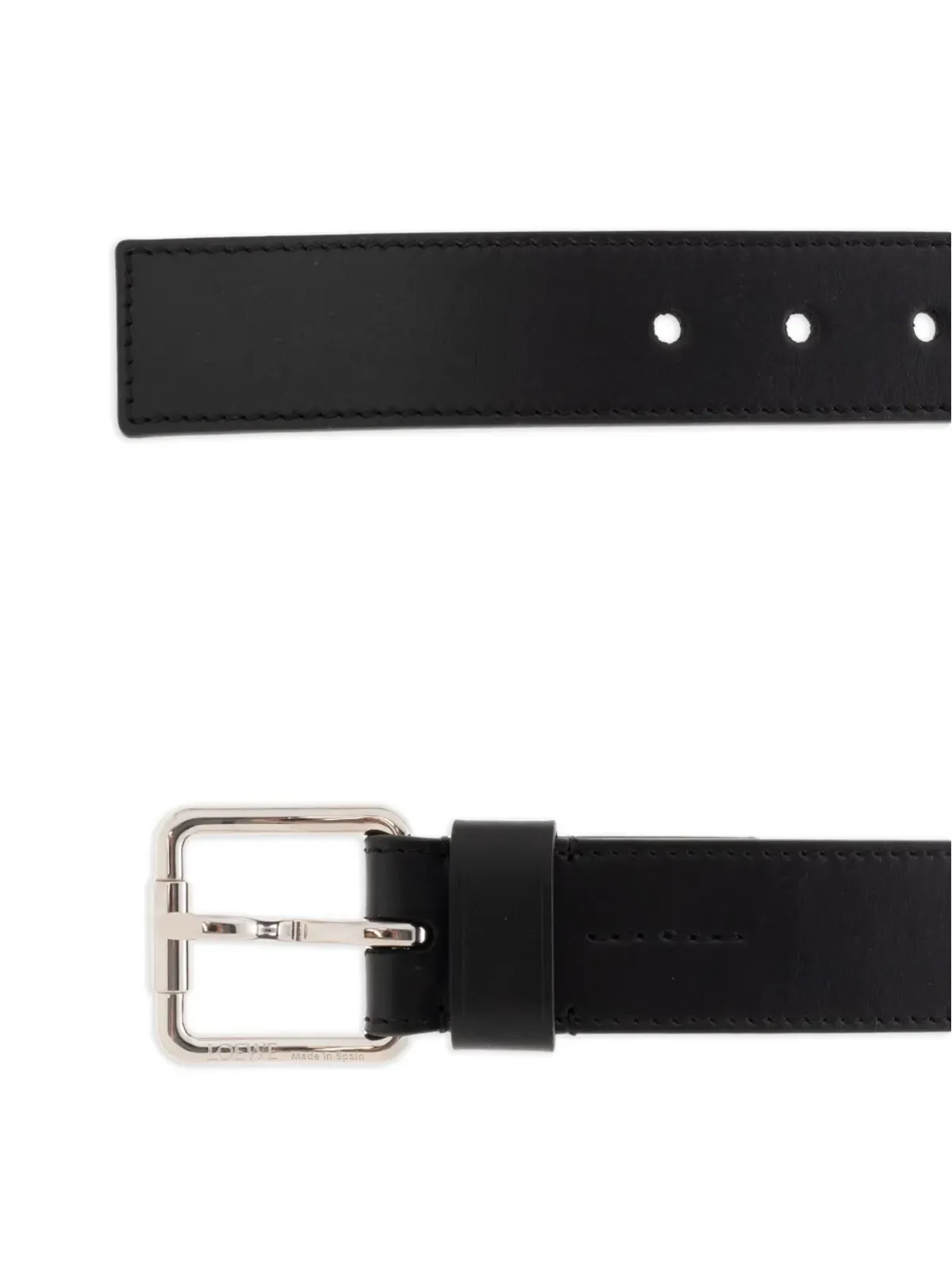 LOEWE レザー スクエアバックルベルト - 画像3