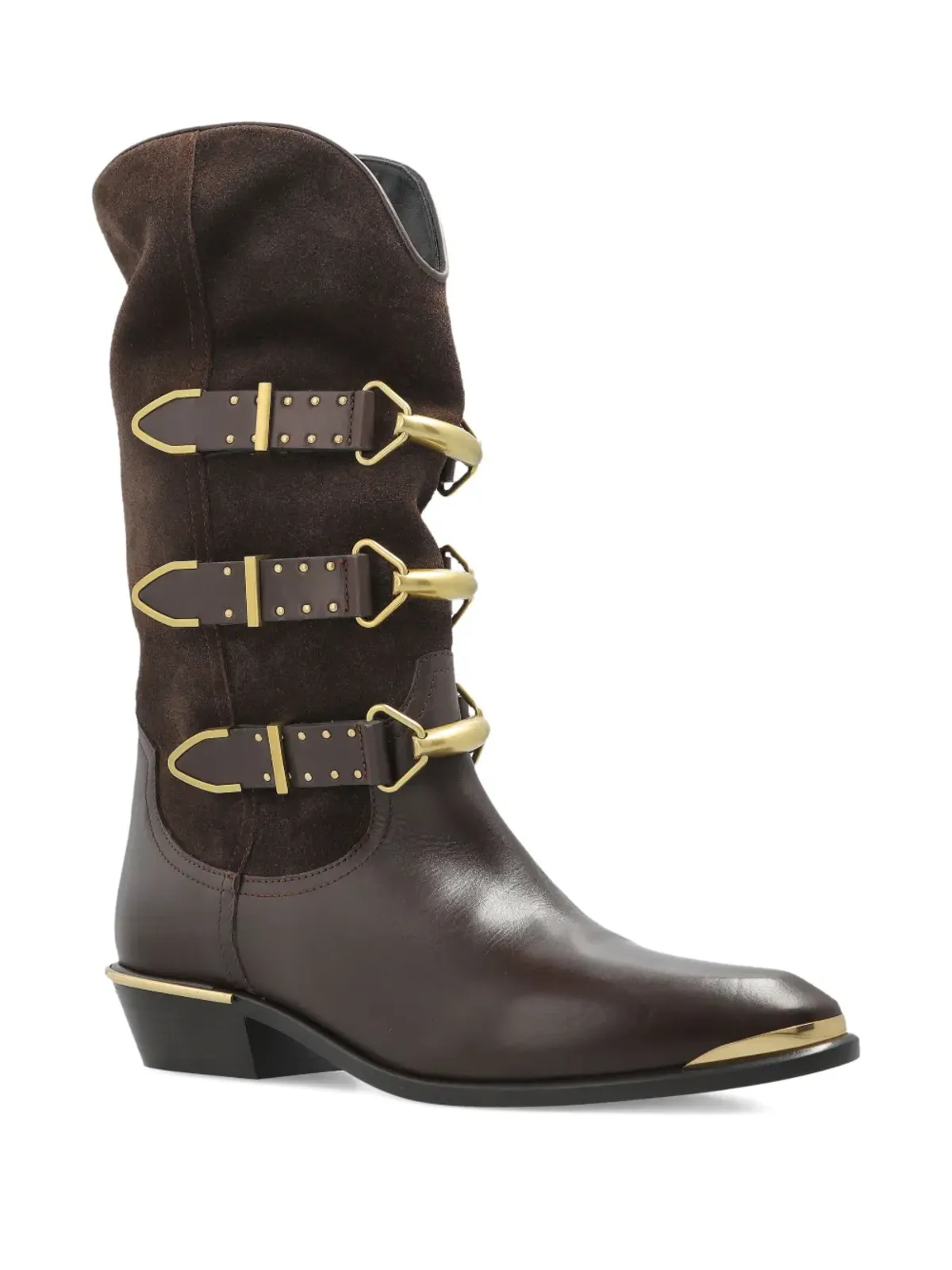 ISABEL MARANT 30mm バックルディテール スエードレザー ブーツ - 画像2
