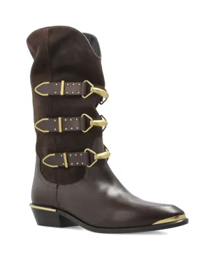 ISABEL MARANT 30mm バックルディテール スエードレザー ブーツ - サムネイル2