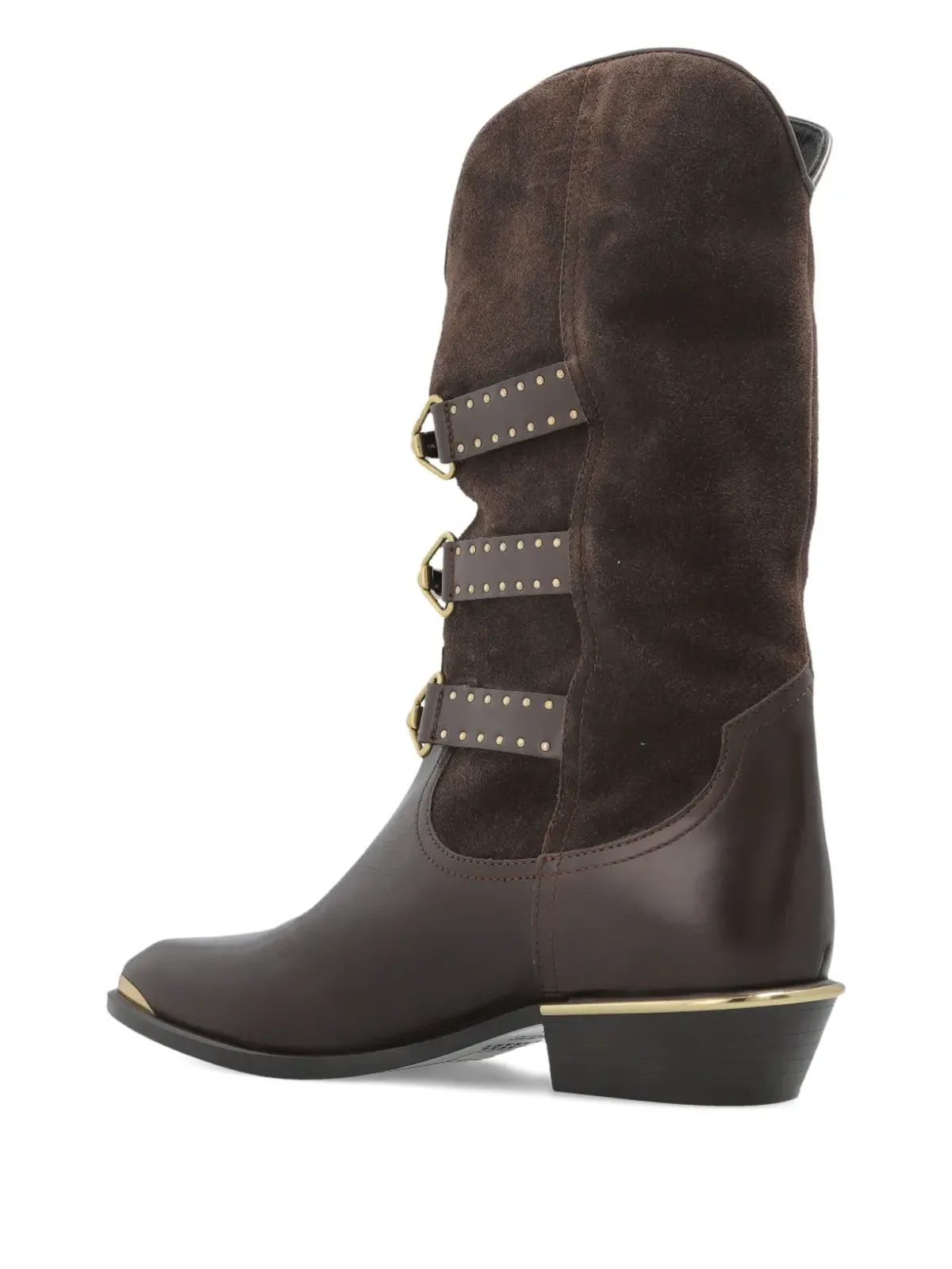 ISABEL MARANT 30mm バックルディテール スエードレザー ブーツ - 画像3