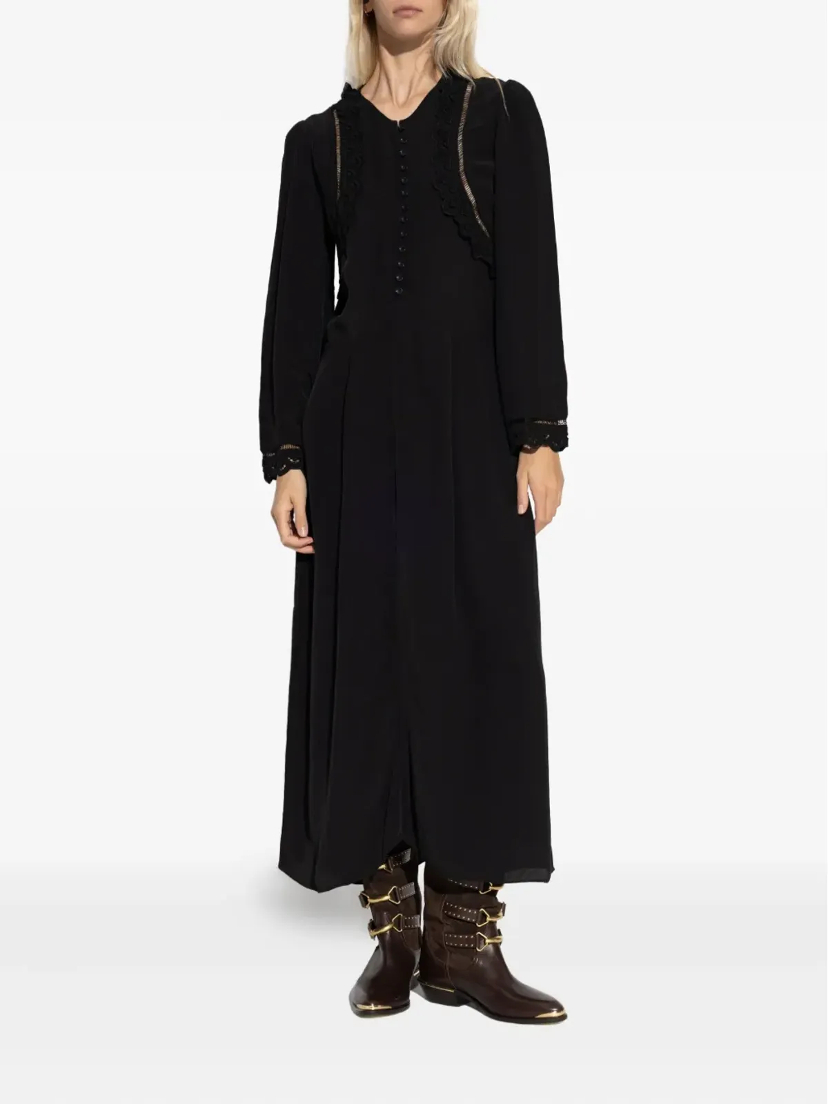 ISABEL MARANT レーストリム ボタンフロント ドレス - 画像2