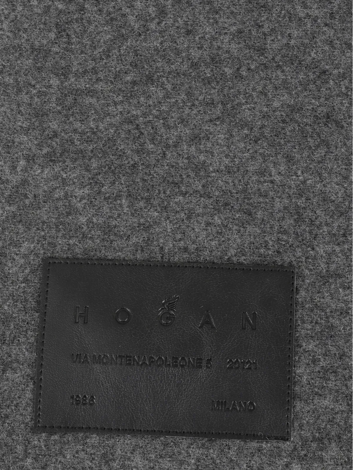 Hogan レザー・プレート付きフリンジスカーフ - 画像2