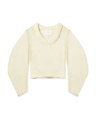 Axel Arigato balloon-sleeve round-neck sweater - White - サムネイル1