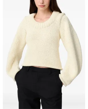 Axel Arigato balloon-sleeve round-neck sweater - White - サムネイル3