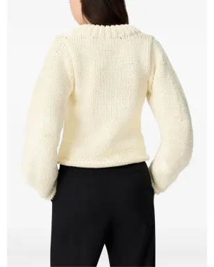 Axel Arigato balloon-sleeve round-neck sweater - White - サムネイル4