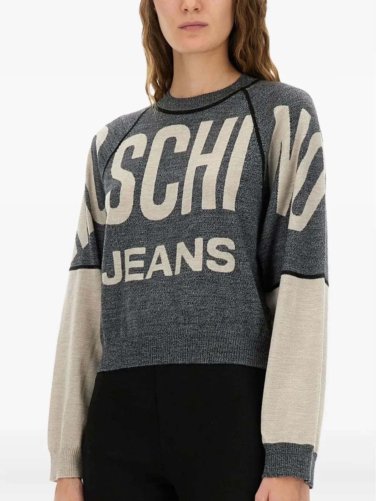 MOSCHINO JEANS ロゴカラー・ブロックトップ - グレー - 画像4