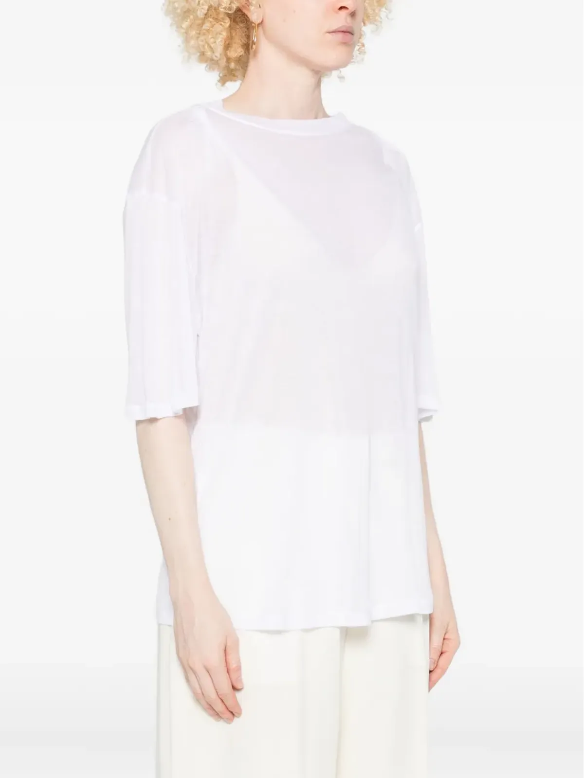 Victoria Beckham ドレープスリーブTシャツ - 画像3