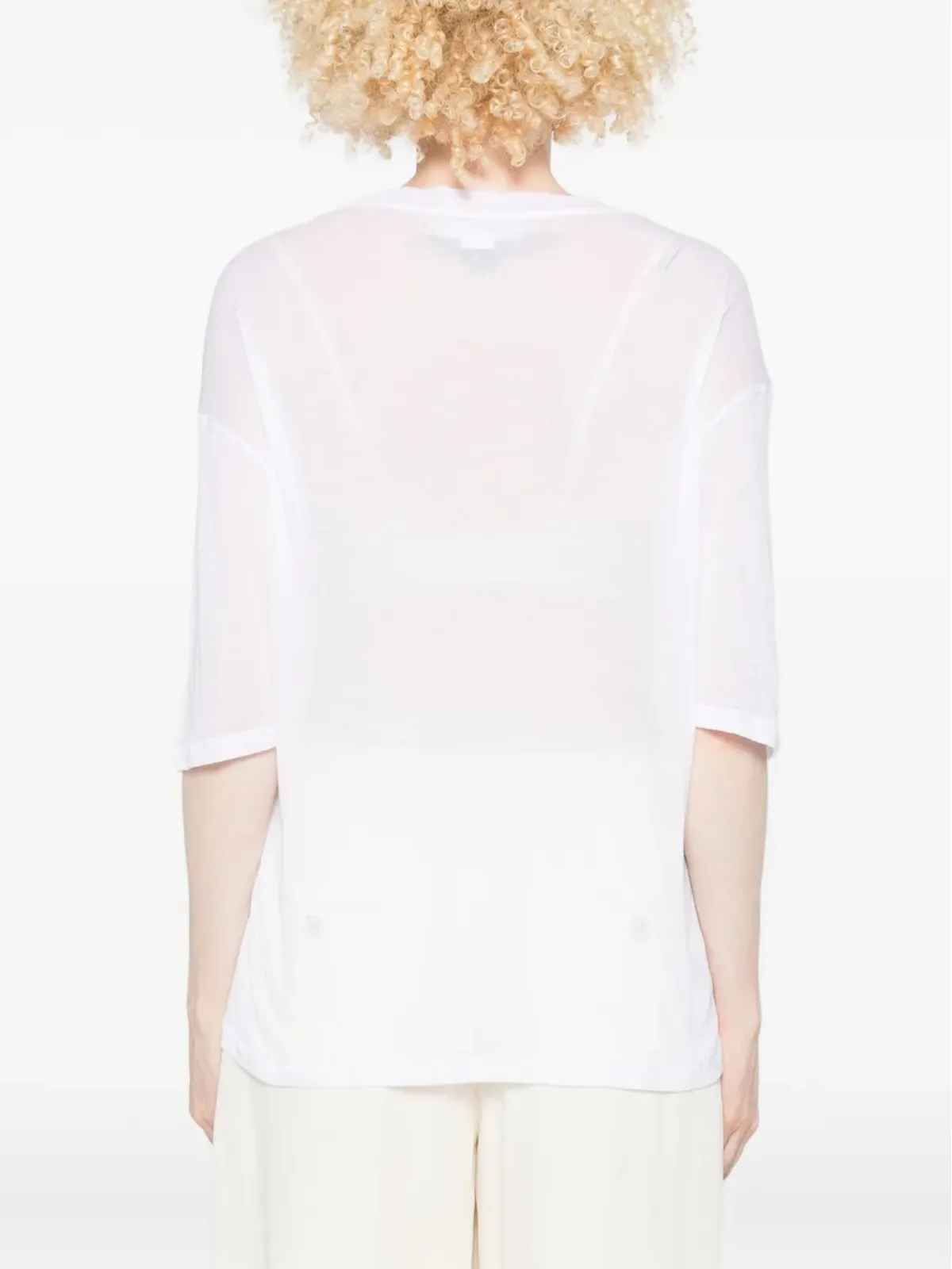 Victoria Beckham ドレープスリーブTシャツ - 画像4