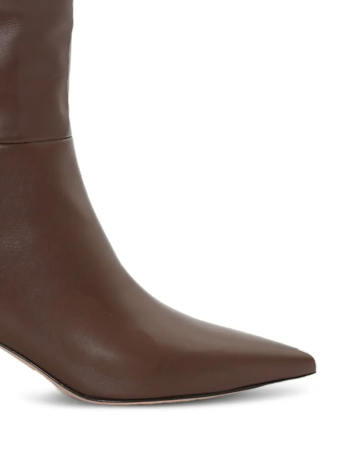 Gianvito Rossi ジョイス レザー ポインテッドトゥ ニーハイブーツ - 画像2