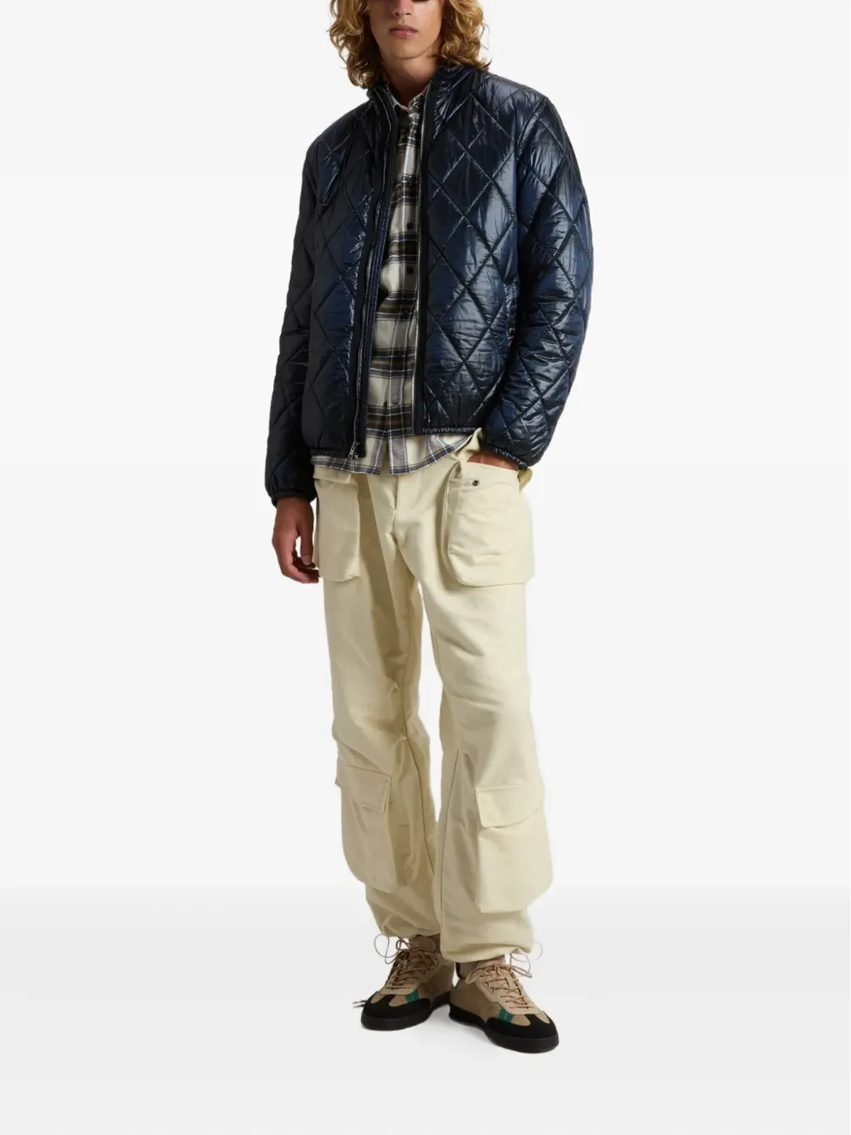 Woolrich ダイヤモンドキルティング ジップフロント ジャケット - 画像2