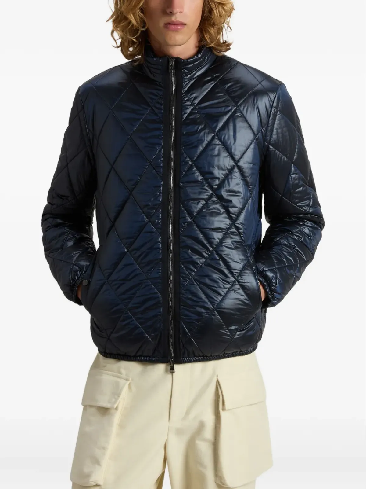 Woolrich ダイヤモンドキルティング ジップフロント ジャケット - 画像3