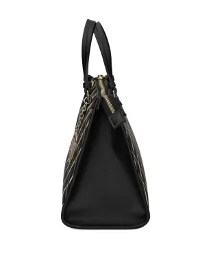 Armani Exchange Gyngerモノグラムトップハンドルトートバッグ（ブラック） - サムネイル5