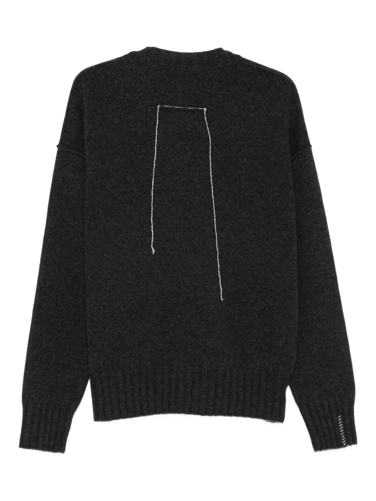 Isabel Benenato グレーの raw-edge zip-detail セーター - 画像2