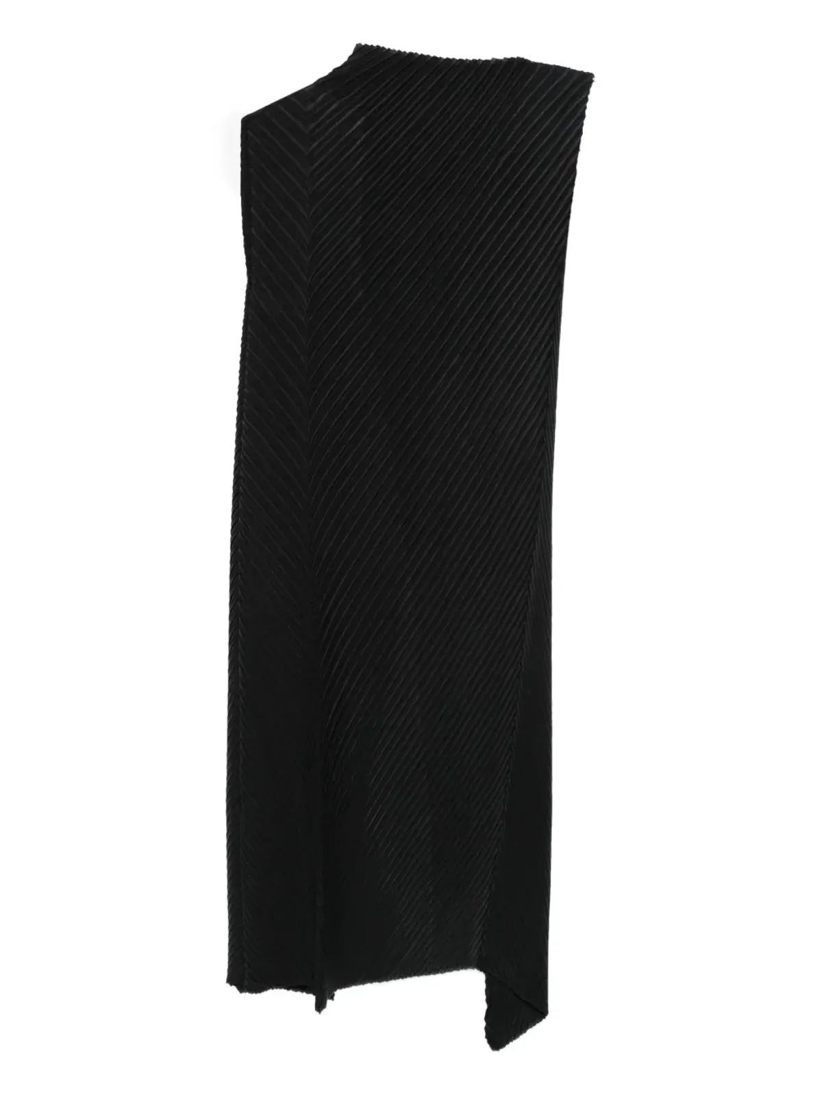 Issey Miyake プリーツ ノースリーブ アシンメトリードレス - 画像1