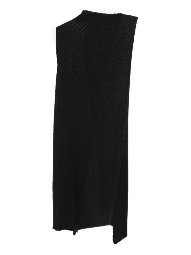 Issey Miyake Issey Miyake プリーツ ノースリーブ アシンメトリードレスの商品画像