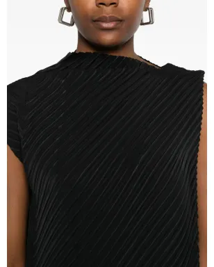 Issey Miyake プリーツ ノースリーブ アシンメトリードレス - サムネイル5