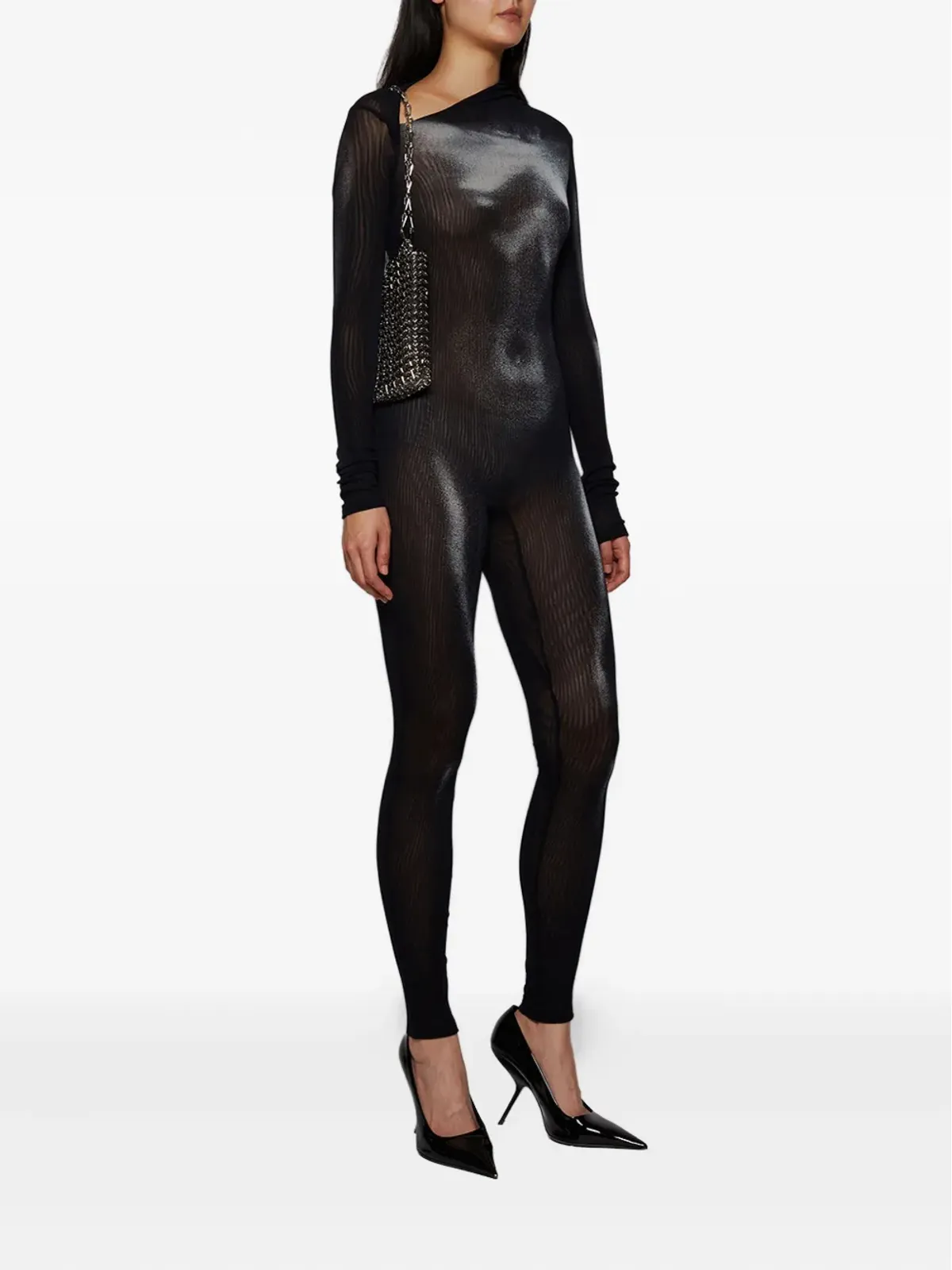 Jean Paul Gaultier アシンメトリックカラー メッシュ ジャンプスーツ - 画像3