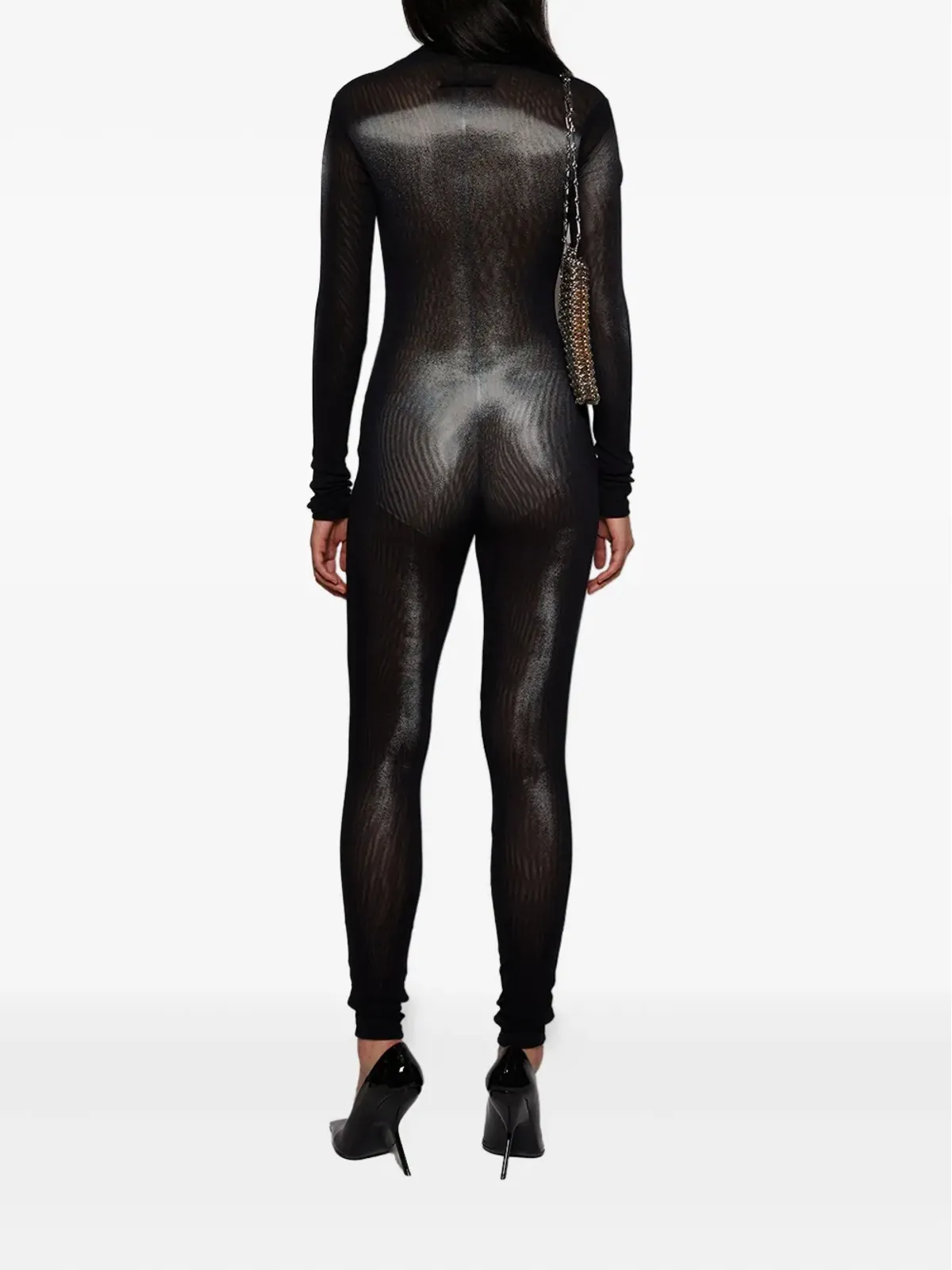 Jean Paul Gaultier アシンメトリックカラー メッシュ ジャンプスーツ - 画像4