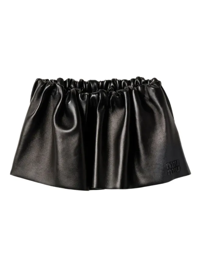 Miu Miu Miu Miu レザー ミニスカートの商品画像
