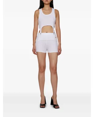 Jean Paul Gaultier リブ編みガーターコットンショーツ - White - サムネイル2