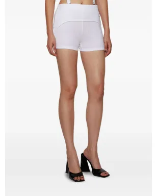 Jean Paul Gaultier リブ編みガーターコットンショーツ - White - サムネイル3