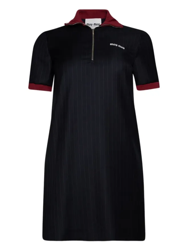 Miu Miu Miu Miu ピンストライプジップフロントドレスの商品画像