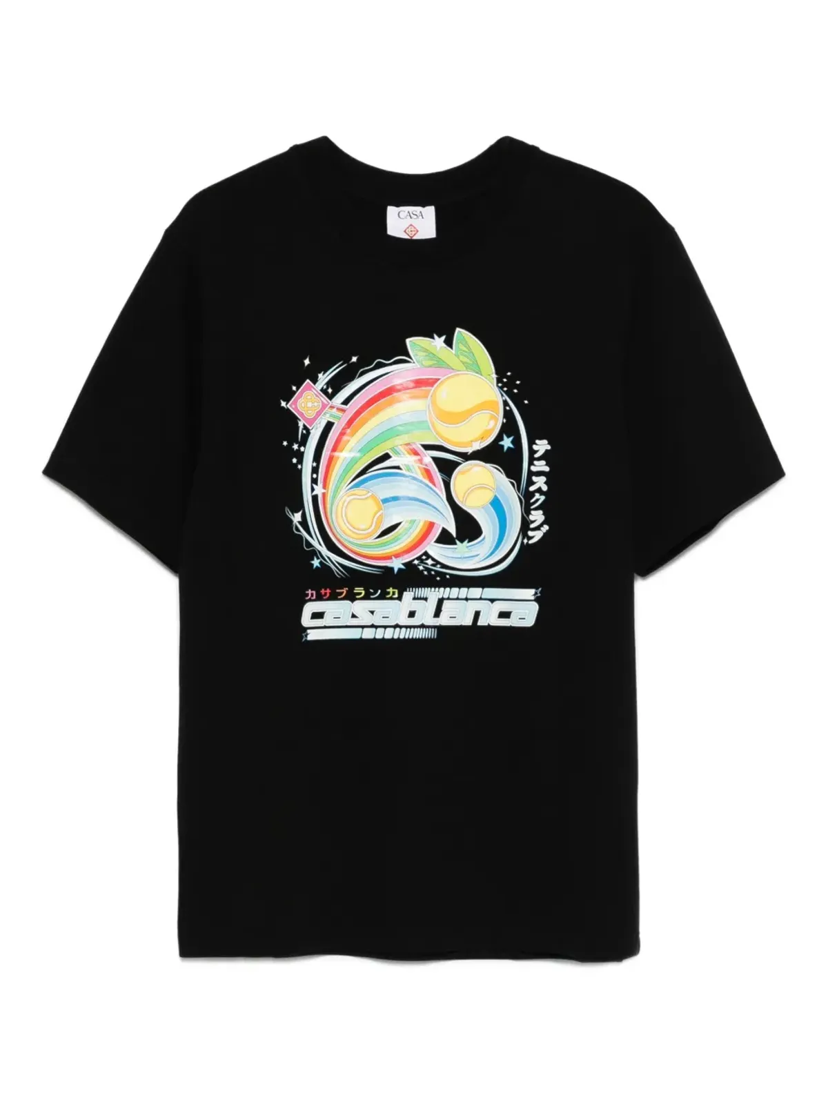 Casablanca rainbow-print T-shirt - Black - 画像1