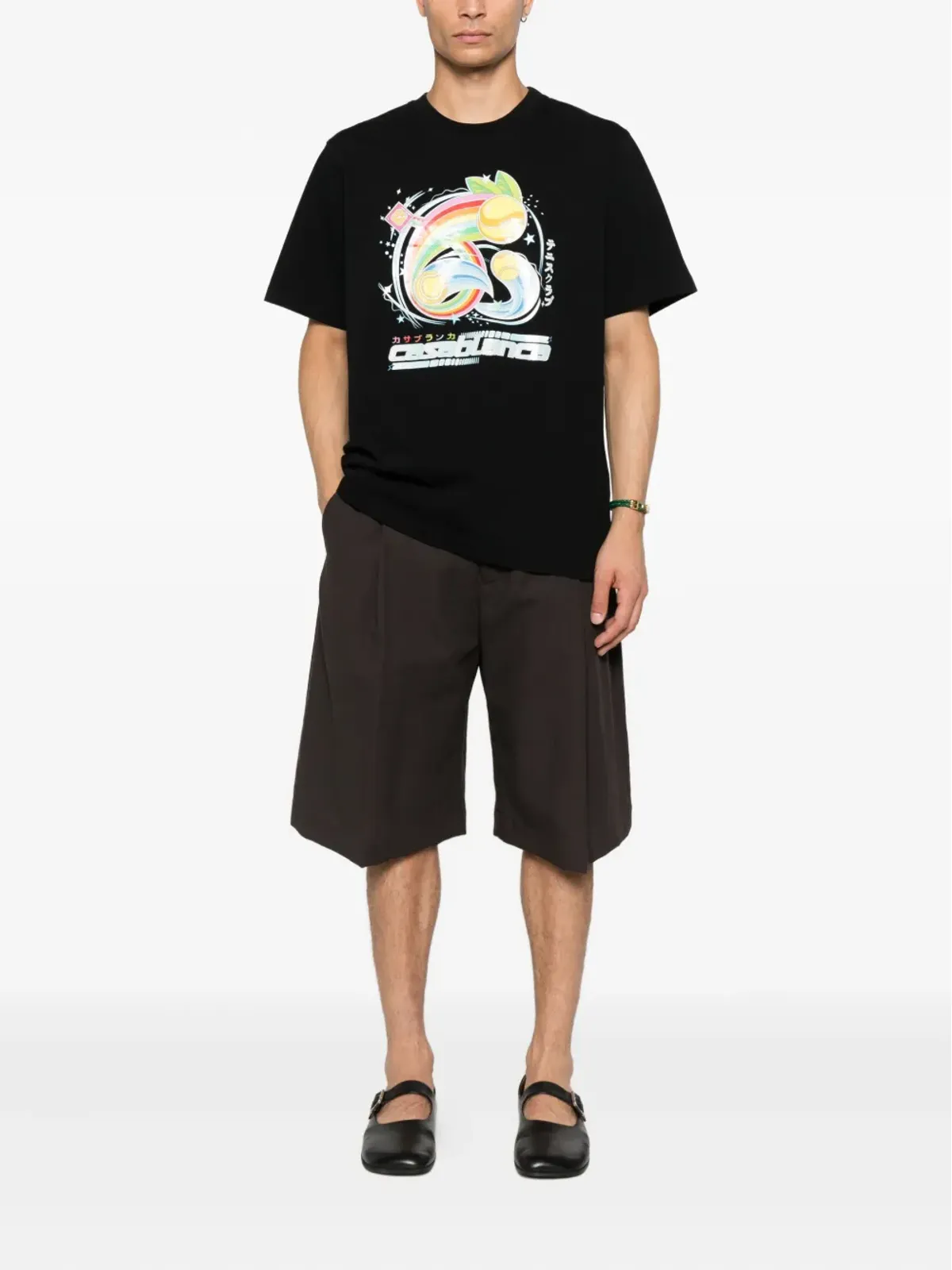 Casablanca rainbow-print T-shirt - Black - 画像2