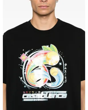 Casablanca rainbow-print T-shirt - Black - サムネイル4