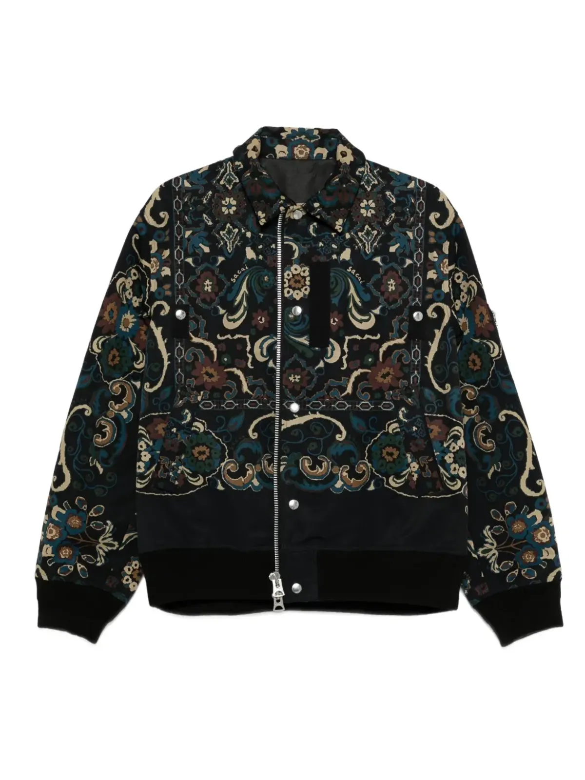 sacai ペイズリープリント ジップフロント ジャケット - 画像1