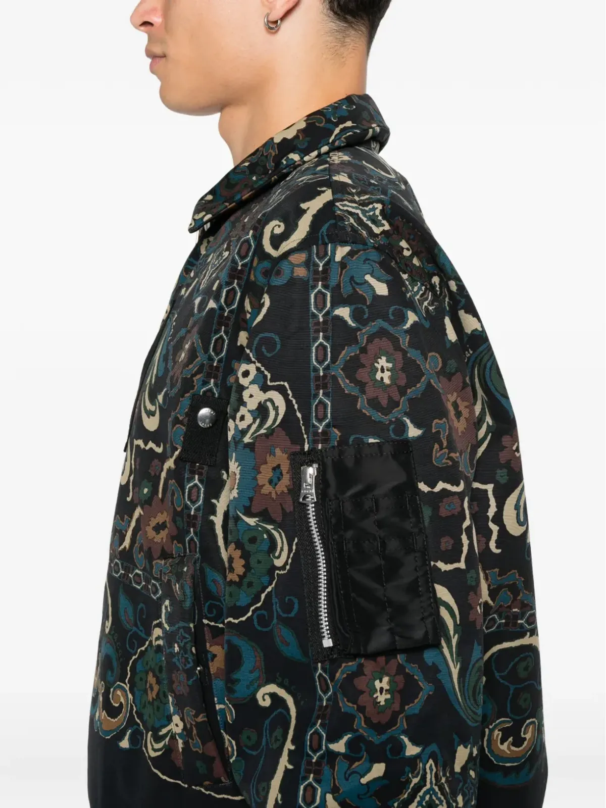 sacai ペイズリープリント ジップフロント ジャケット - 画像5