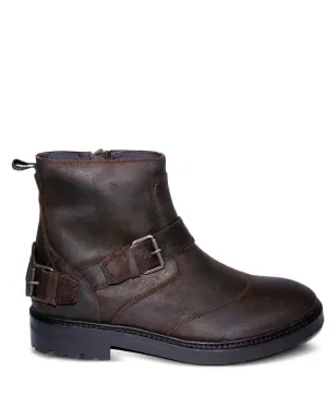 Belstaff バックルストラップ レザーブーツ - ブラウン - サムネイル1