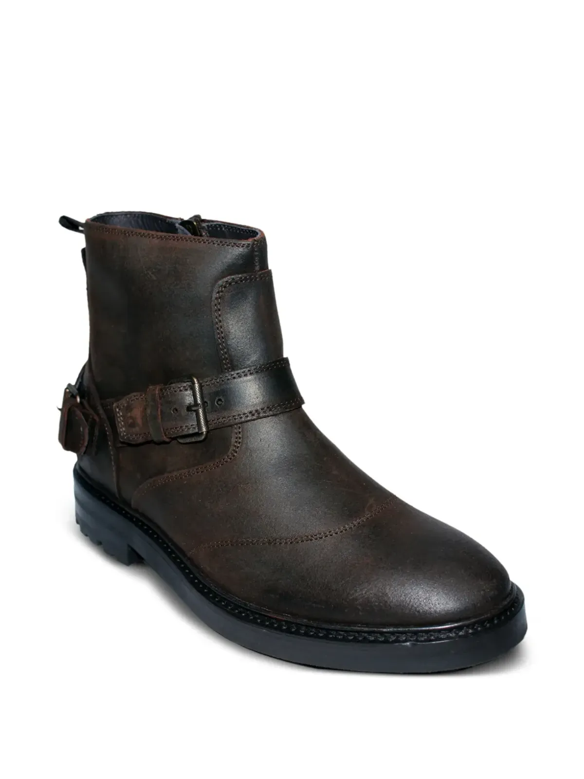 Belstaff バックルストラップ レザーブーツ - ブラウン - 画像2