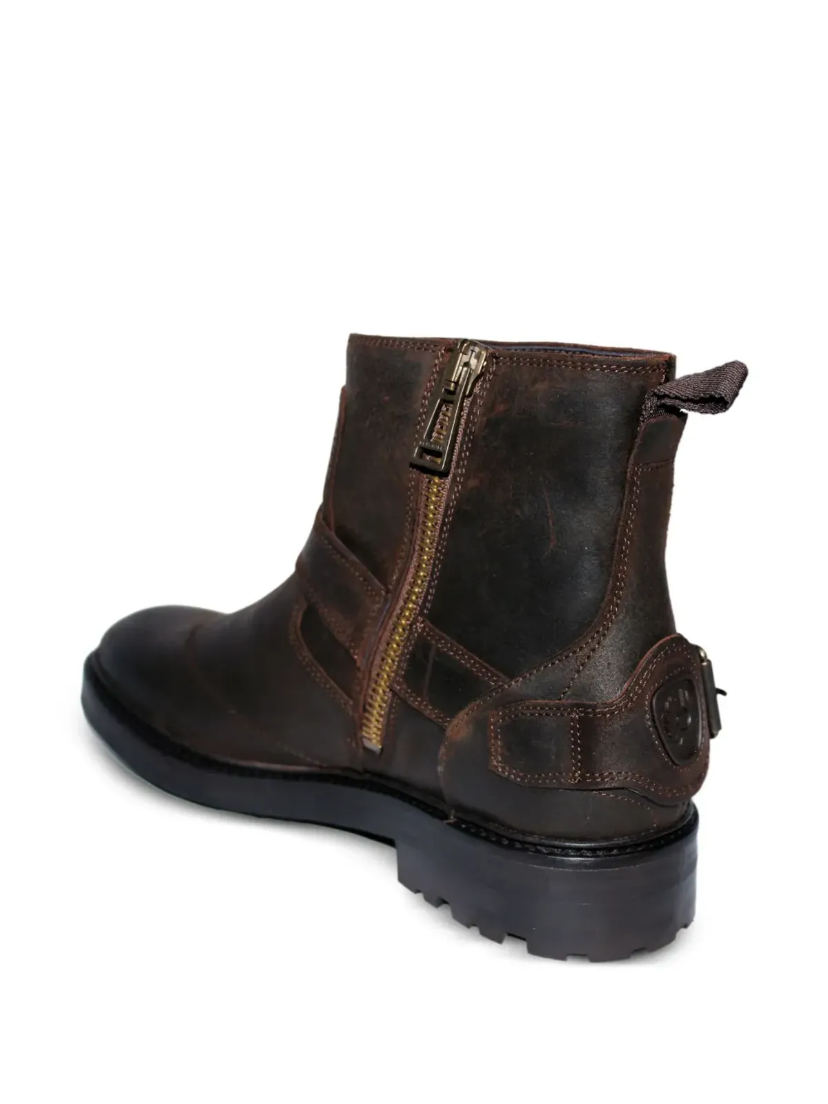 Belstaff バックルストラップ レザーブーツ - ブラウン - 画像3