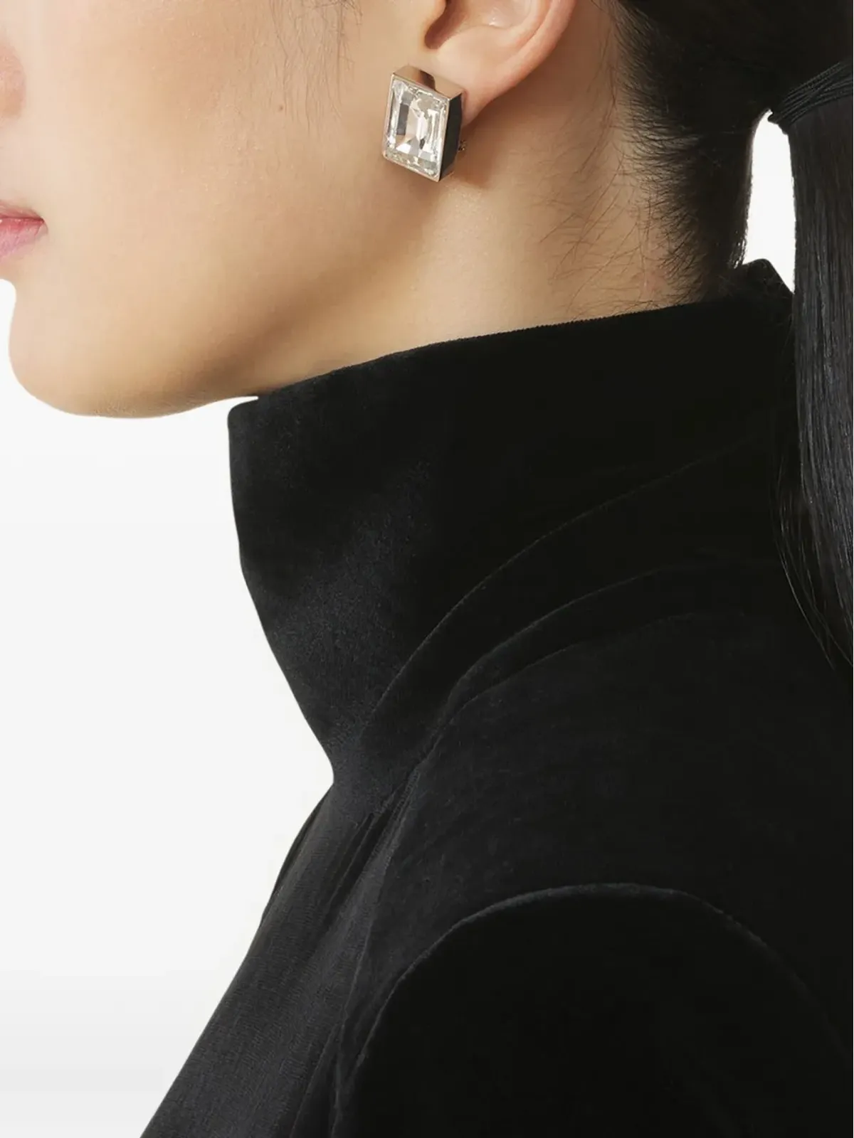 Lanvin クリスタル装飾バーイヤリング - 画像2