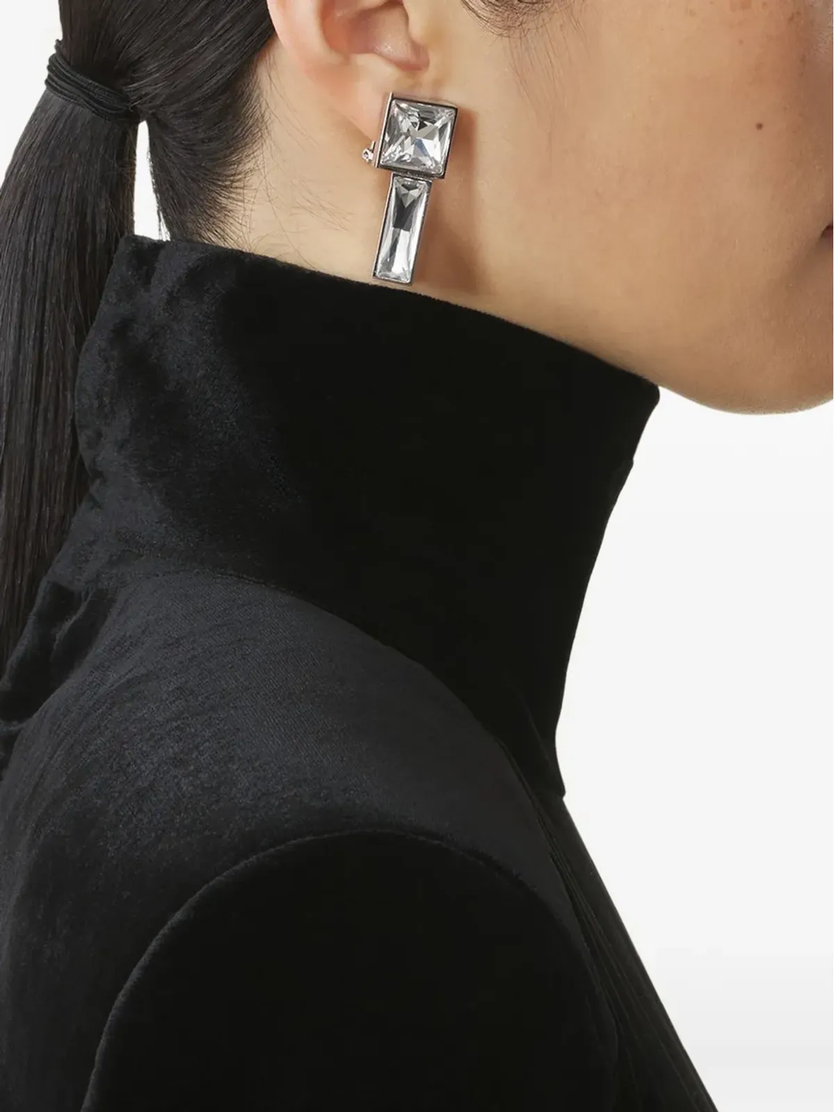 Lanvin クリスタル装飾バーイヤリング - 画像4