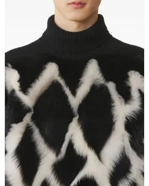 Lanvin ハイネックファーパネルセーター ブラック - サムネイル5