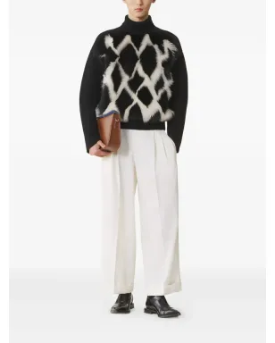 Lanvin ハイネックファーパネルセーター ブラック - サムネイル2