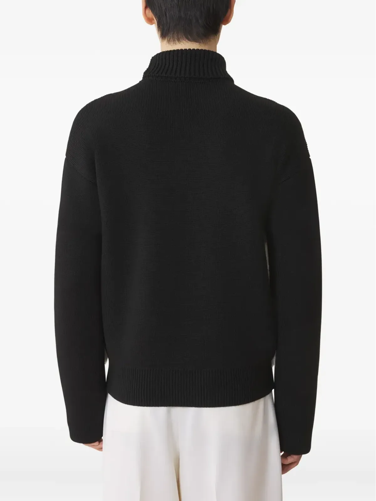 Lanvin ハイネックファーパネルセーター ブラック - 画像4