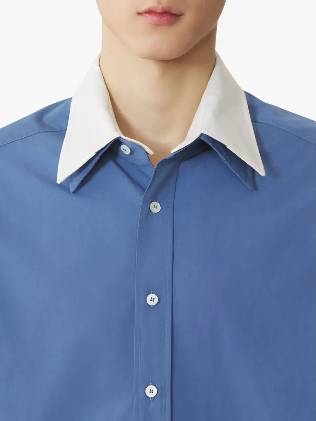 Lanvin コントラストカラー襟付きコットンシャツ - 画像5