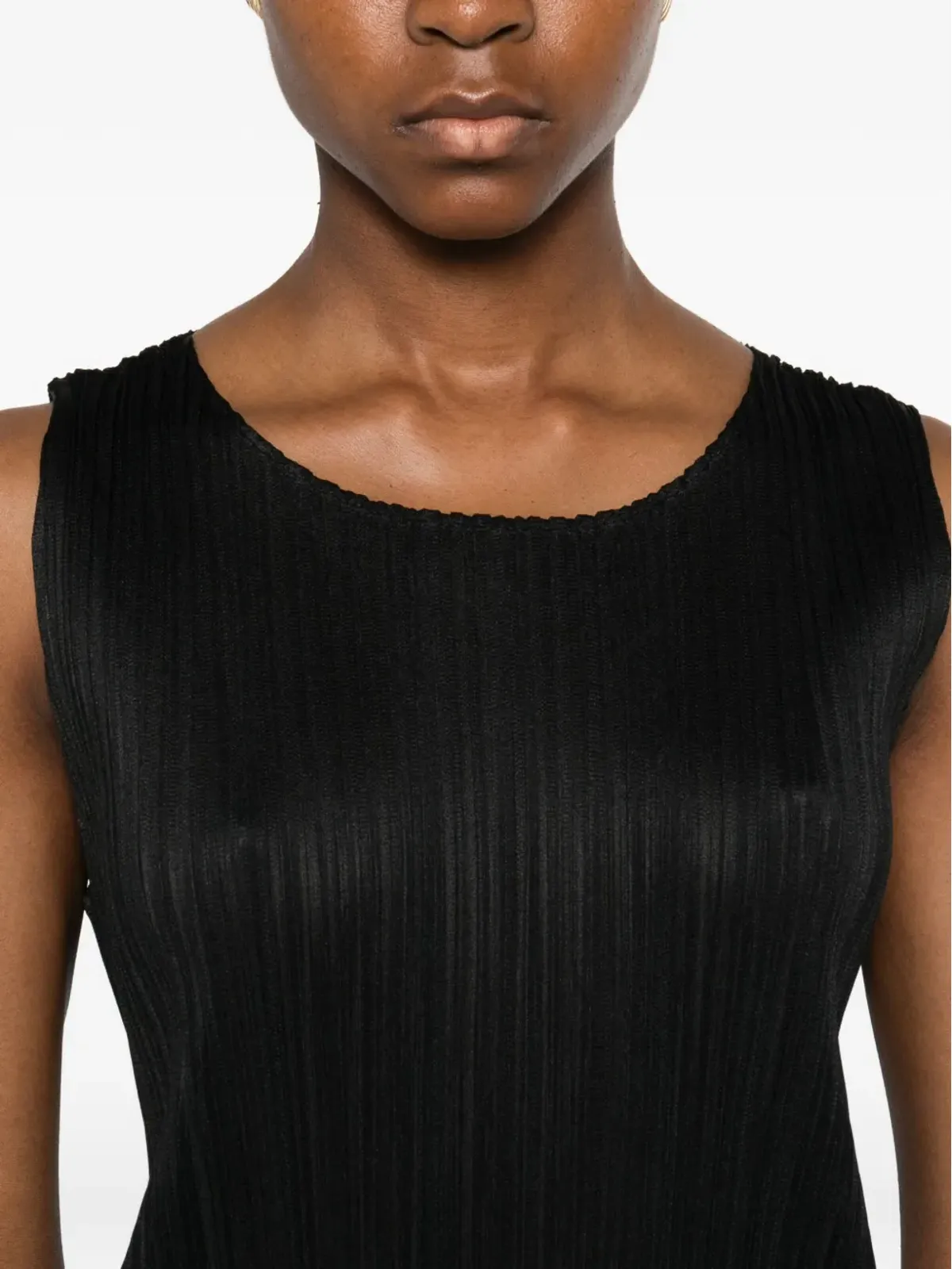 Pleats Please Issey Miyake 丸首ノースリーブドレス - 画像5